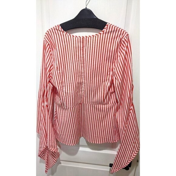 Universal Standard For J.Crew | Poplin Tie Sleeve Top - Picture 7 of 13